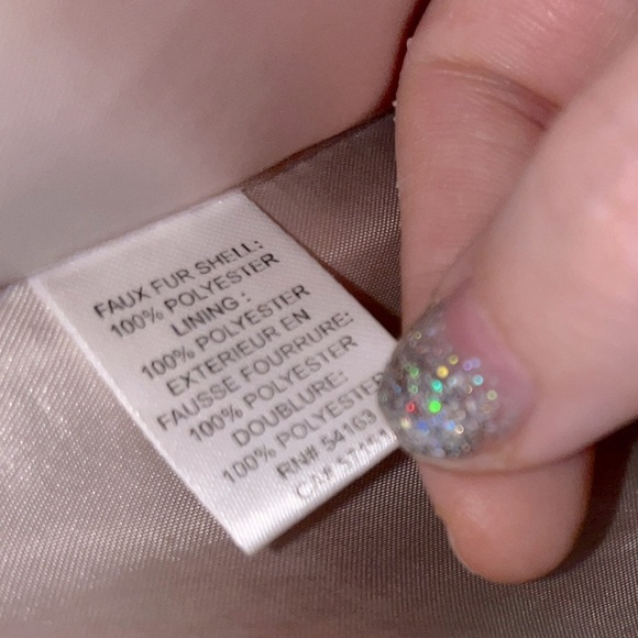 Calvin Klein Chevron-Quilted Faux Fur Coat S Light Pink Pre-Owned Excellent - Picture 15 of 15